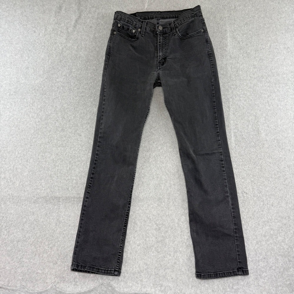 Levis 511 Slim Fit Jeans Mens 32x32 Black Faded Denim Stretch Pants 00511-3418